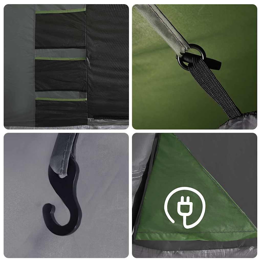 vidaXL Camping Tent 8-Person Green Waterproof