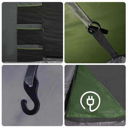 vidaXL Camping Tent 8-Person Green Waterproof