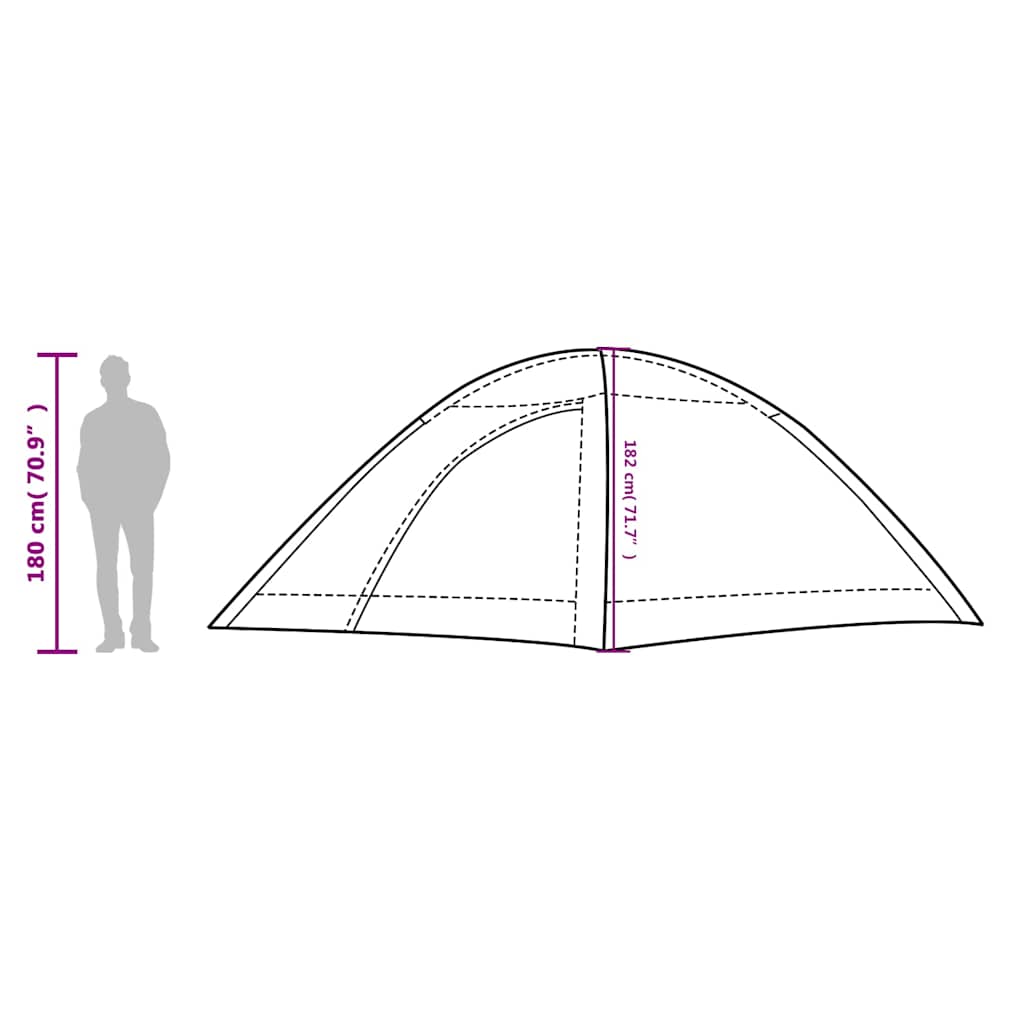 vidaXL Camping Tent 8-Person Green Waterproof