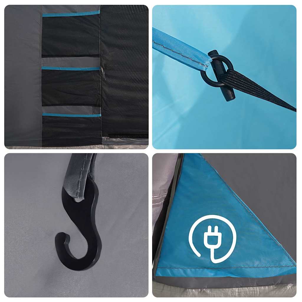 vidaXL Camping Tent 8-Person Blue Waterproof