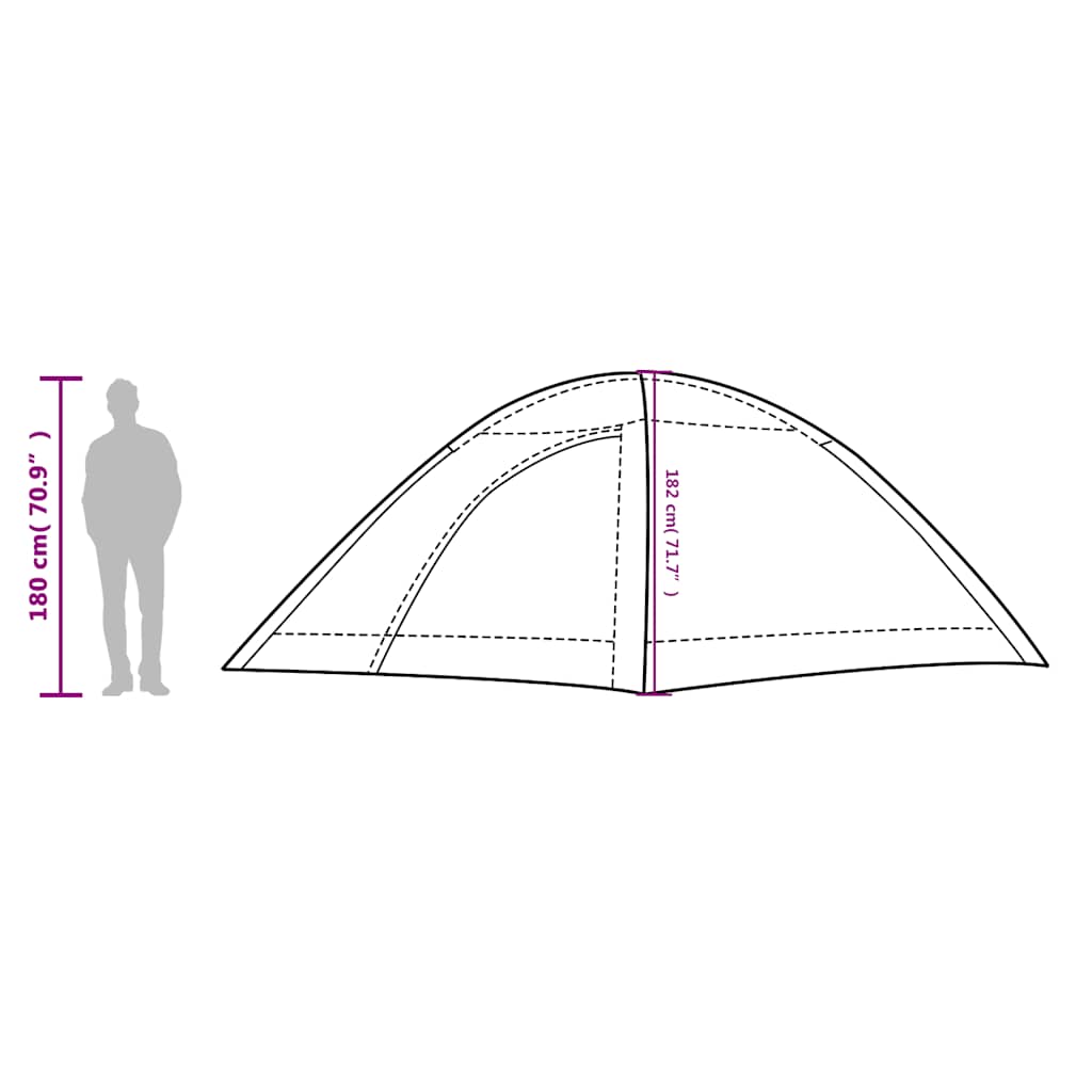 vidaXL Camping Tent 8-Person Grey and Orange Waterproof