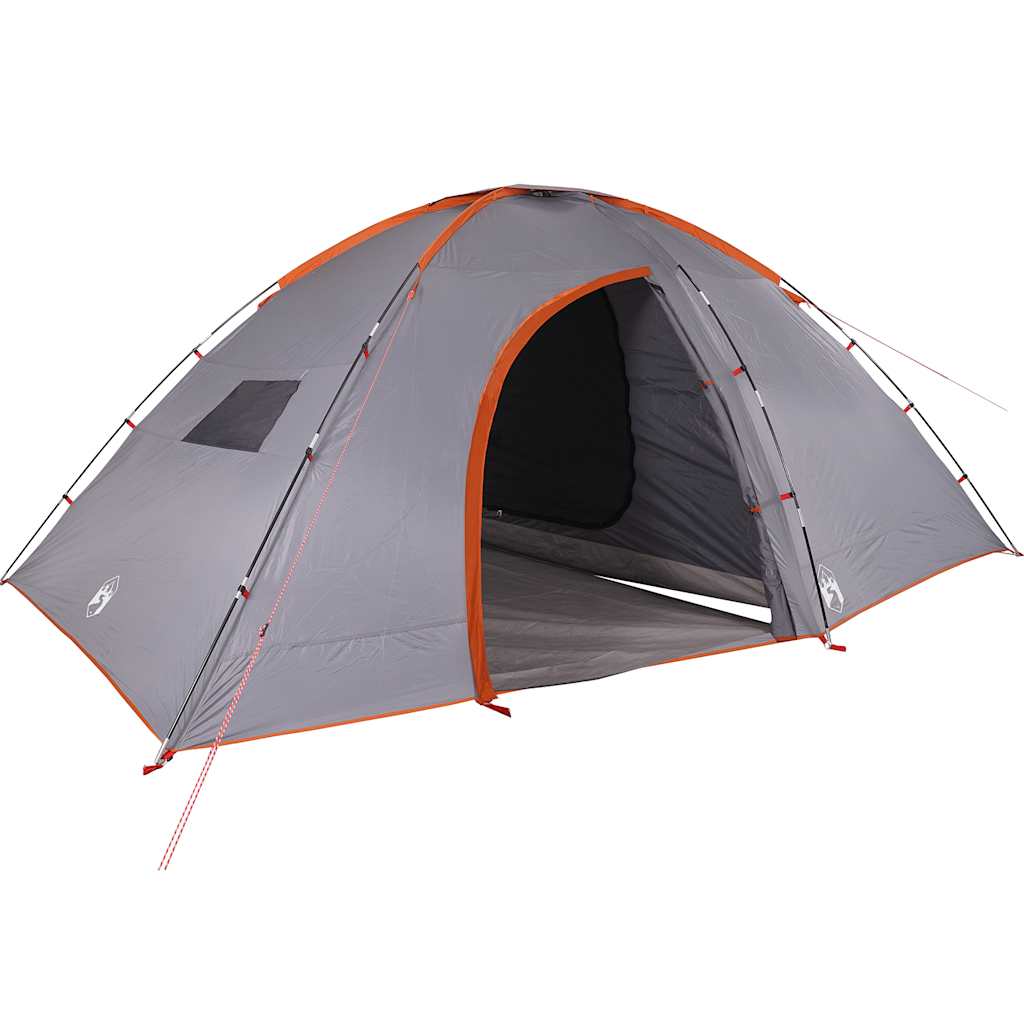 vidaXL Camping Tent 8-Person Grey and Orange Waterproof
