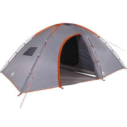 vidaXL Camping Tent 8-Person Grey and Orange Waterproof
