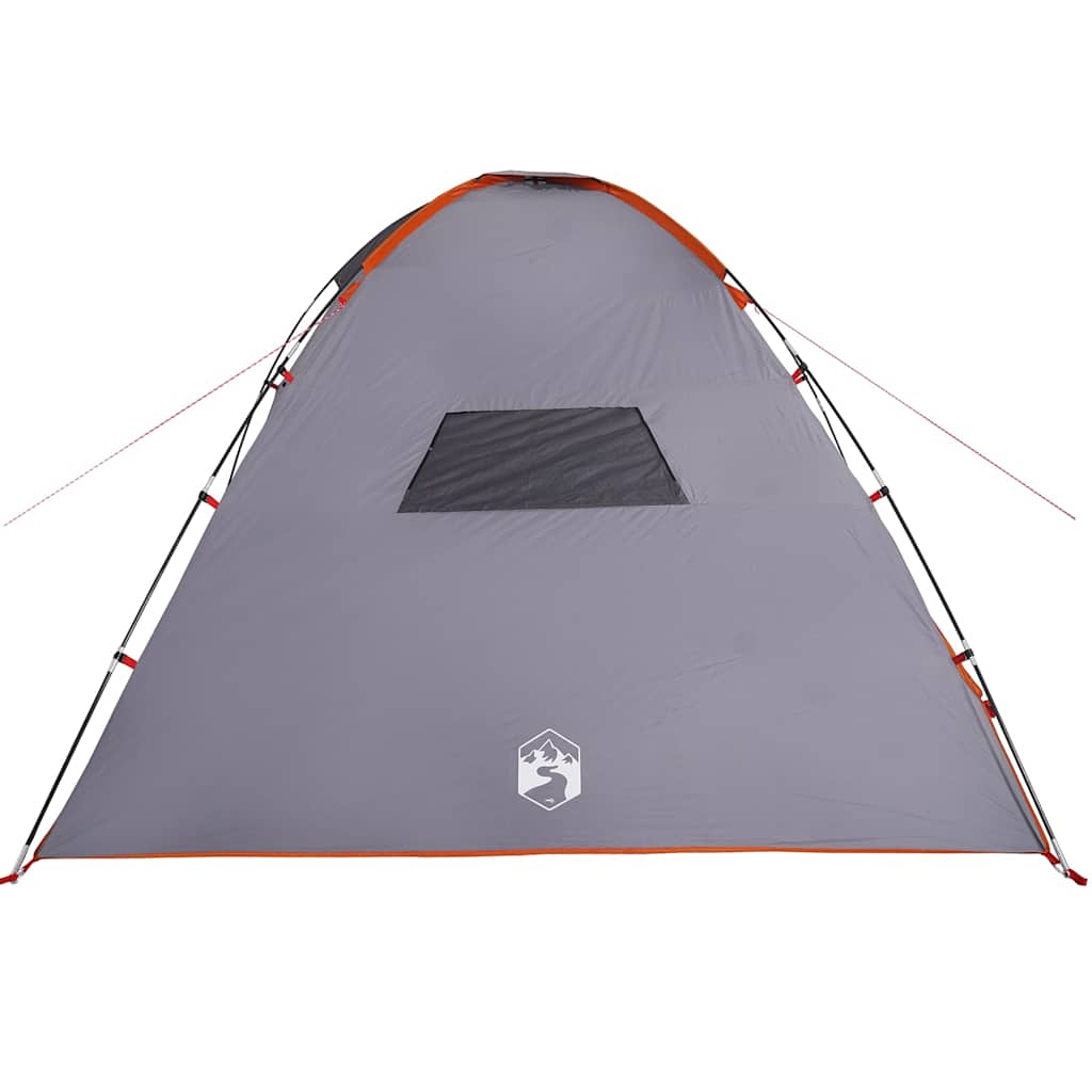 vidaXL Camping Tent 8-Person Grey and Orange Waterproof