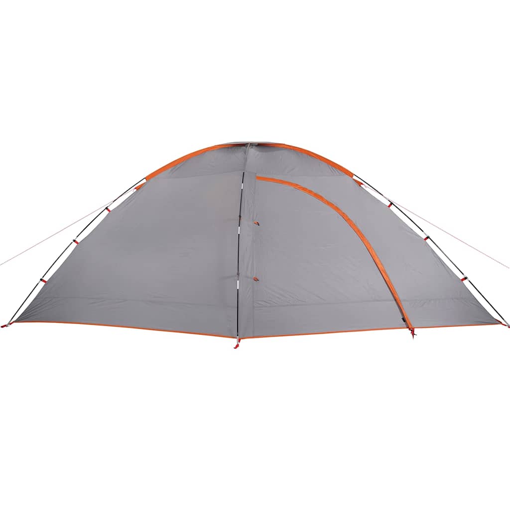 vidaXL Camping Tent 8-Person Grey and Orange Waterproof