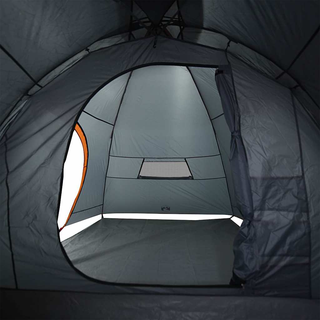 vidaXL Camping Tent 8-Person Grey and Orange Waterproof