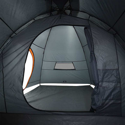 vidaXL Camping Tent 8-Person Grey and Orange Waterproof
