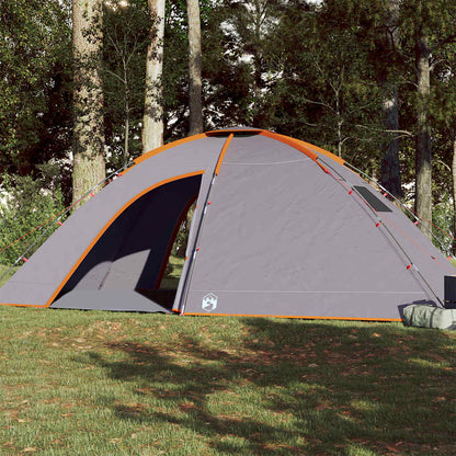 vidaXL Camping Tent 8-Person Grey and Orange Waterproof
