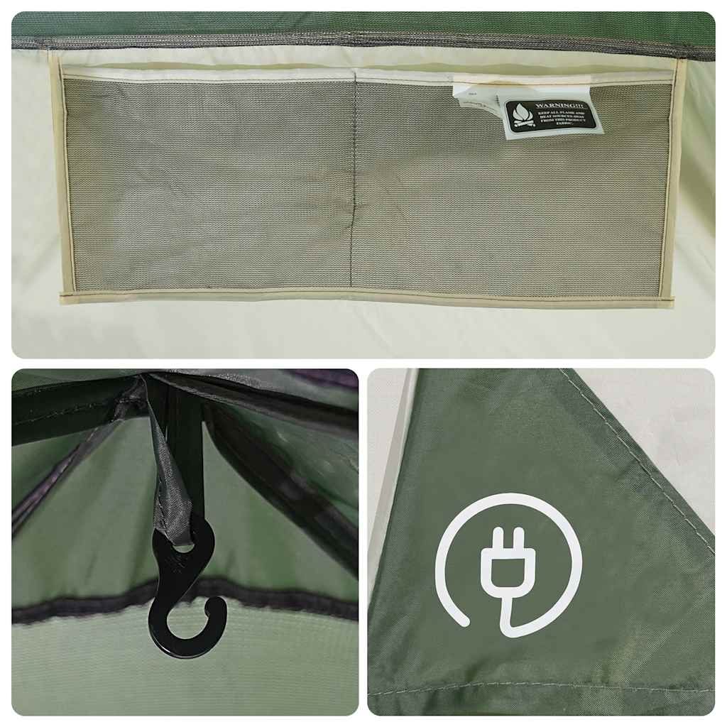vidaXL Camping Tent Dome 4-Person Green Waterproof - 43803