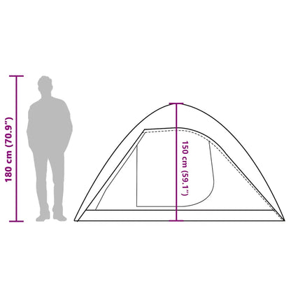vidaXL Camping Tent Dome 4-Person Green Waterproof - 43803