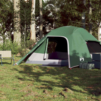vidaXL Camping Tent Dome 4-Person Green Waterproof - 43803