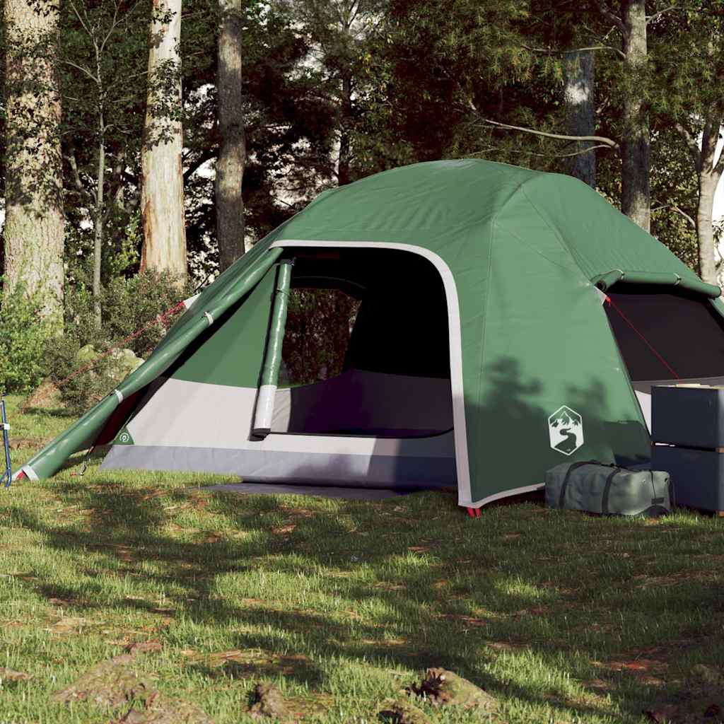 vidaXL Camping Tent Dome 4-Person Green Waterproof - 43803