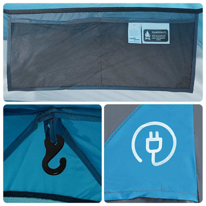 vidaXL Camping Tent Dome 4-Person Blue Waterproof - 43816