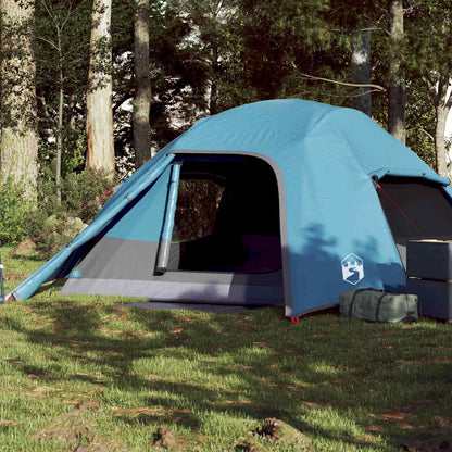 vidaXL Camping Tent Dome 4-Person Blue Waterproof - 43816