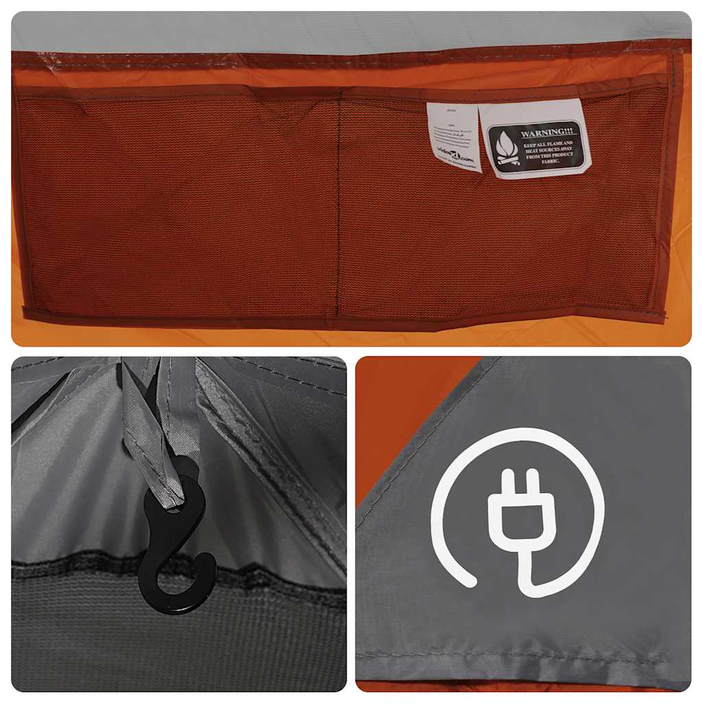 vidaXL Camping Tent Dome 4-Person Grey Waterproof