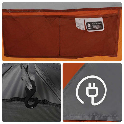 vidaXL Camping Tent Dome 4-Person Grey Waterproof