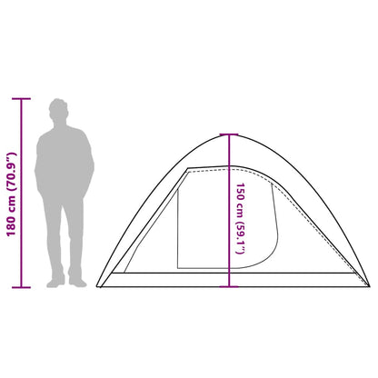 vidaXL Camping Tent Dome 4-Person Grey Waterproof
