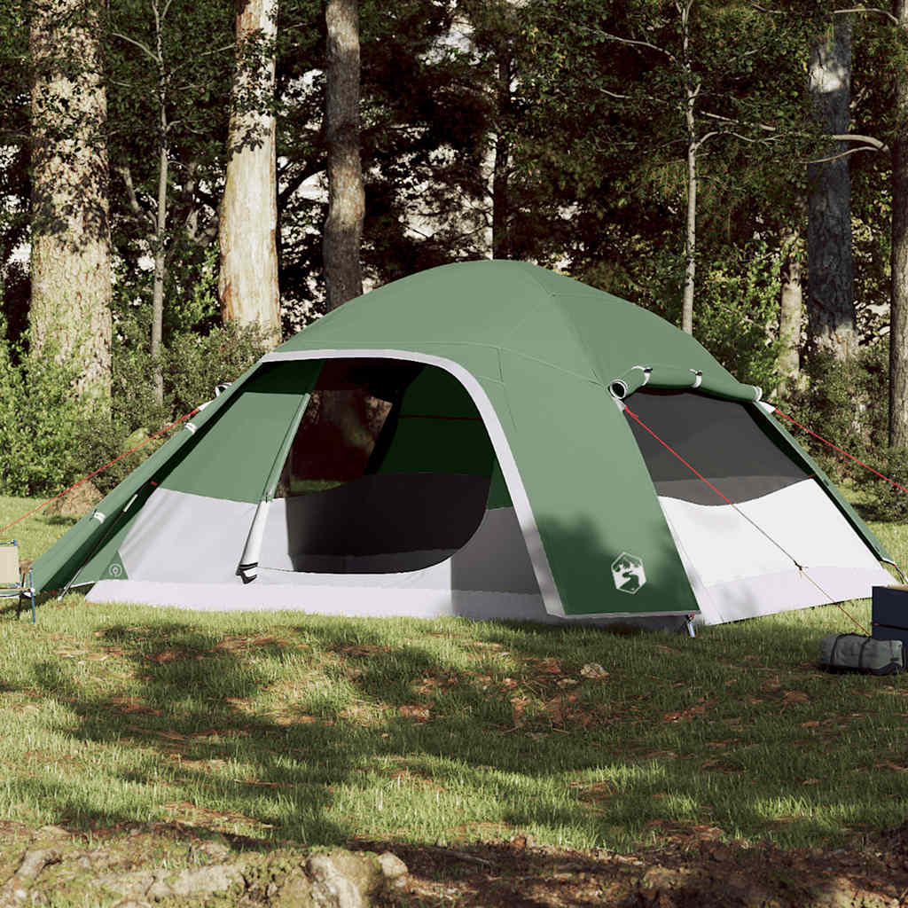 vidaXL Family Tent Dome 6-Person Green Waterproof - 43833