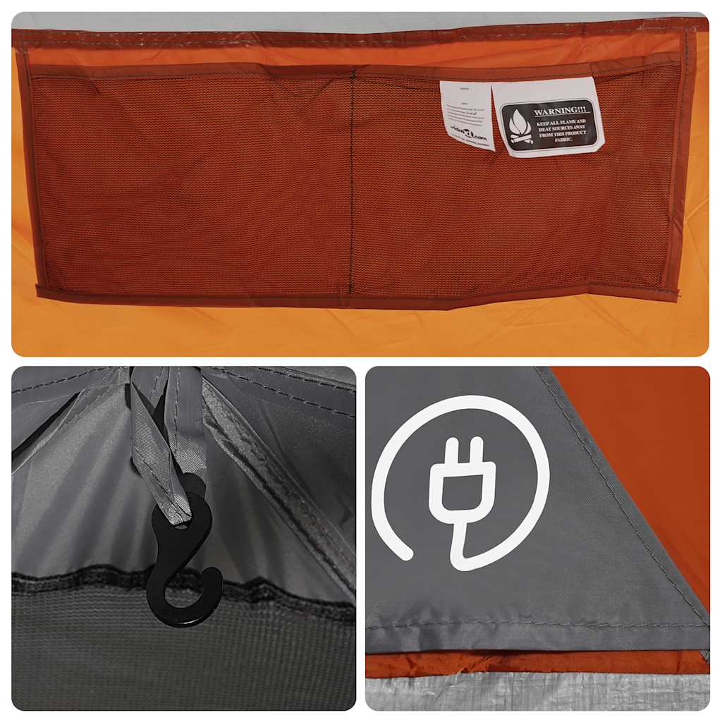 vidaXL Family Tent Dome 6-Person Grey Waterproof