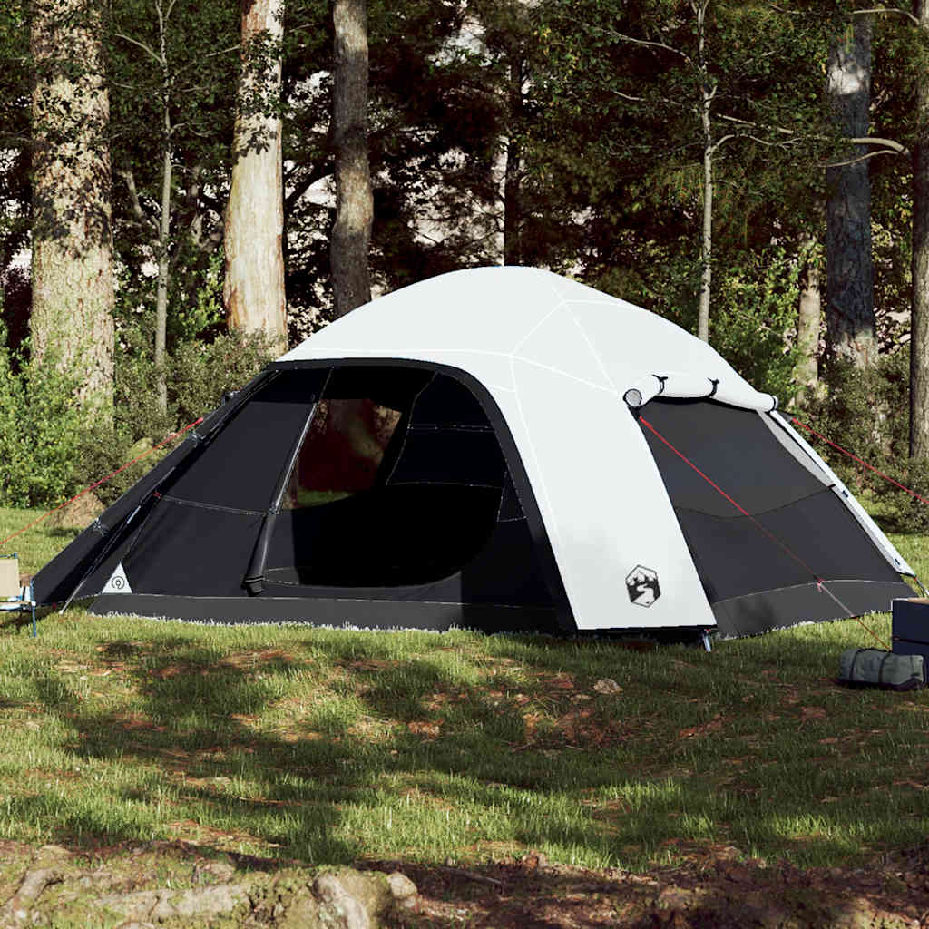 vidaXL Family Tent Dome 6-Person White Blackout Fabric Waterproof - 43843