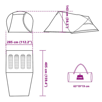vidaXL Camping Tent Dome 4-Person Blue Waterproof - 43863