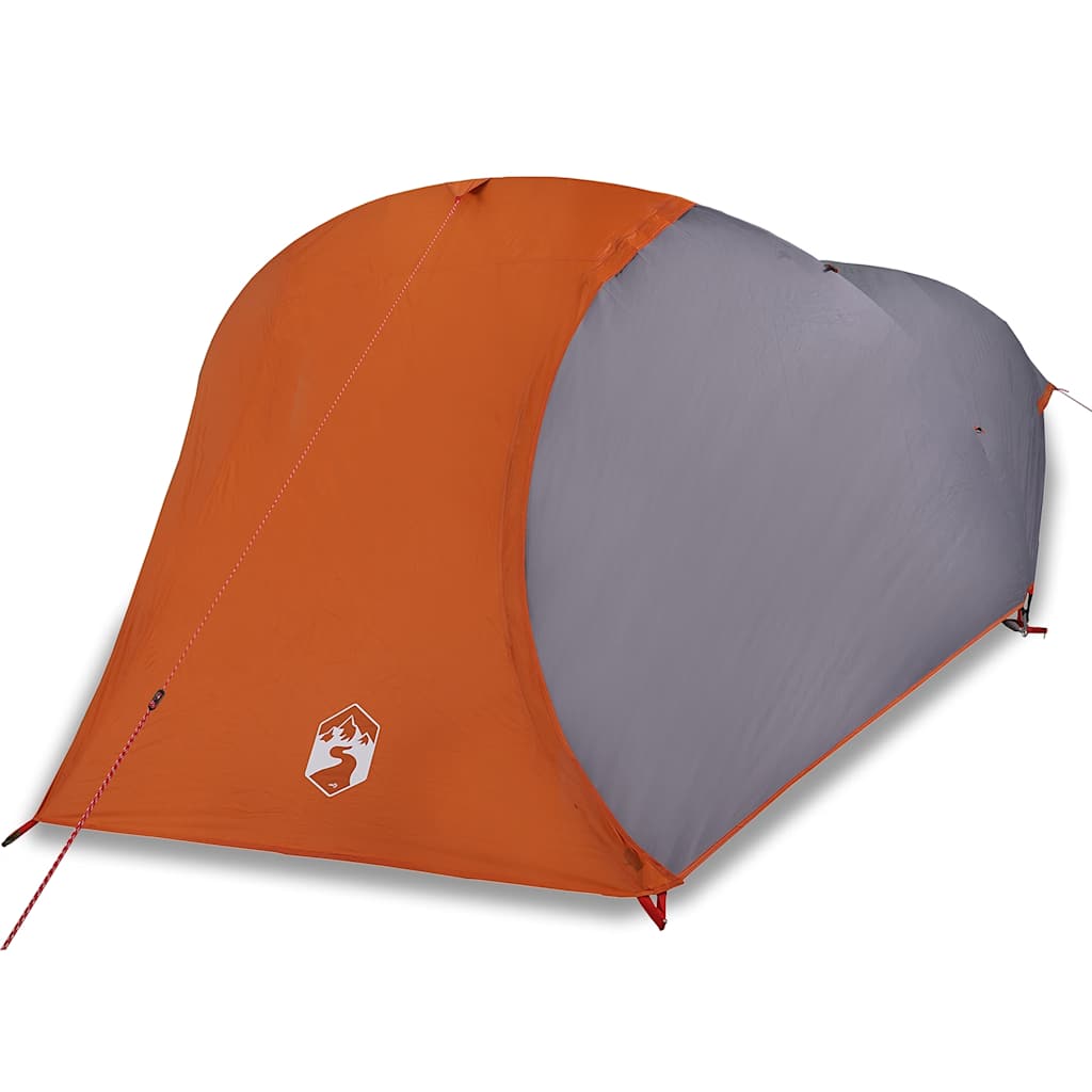 vidaXL Camping Tent Dome 4-Person Grey and Orange Waterproof - 43868
