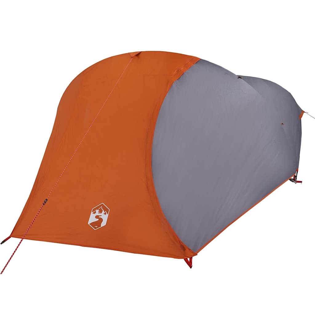 vidaXL Camping Tent Dome 4-Person Grey and Orange Waterproof - 43868