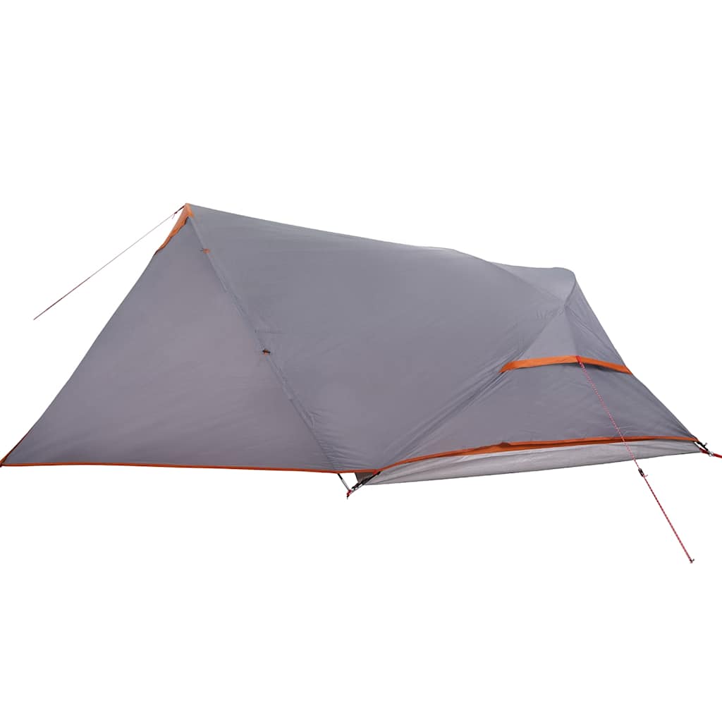 vidaXL Camping Tent Dome 4-Person Grey and Orange Waterproof - 43868