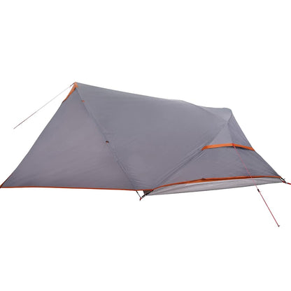 vidaXL Camping Tent Dome 4-Person Grey and Orange Waterproof - 43868