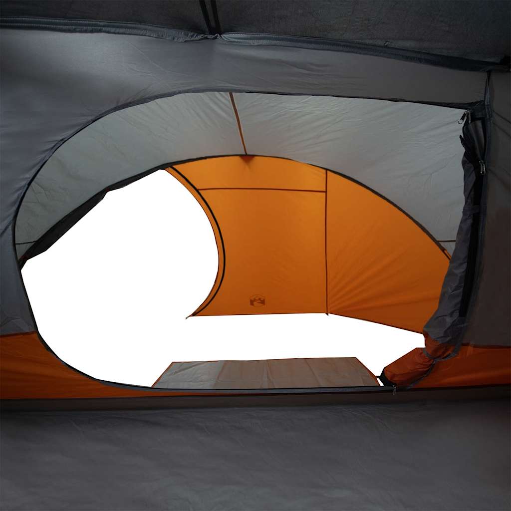 vidaXL Camping Tent Dome 4-Person Grey and Orange Waterproof - 43868