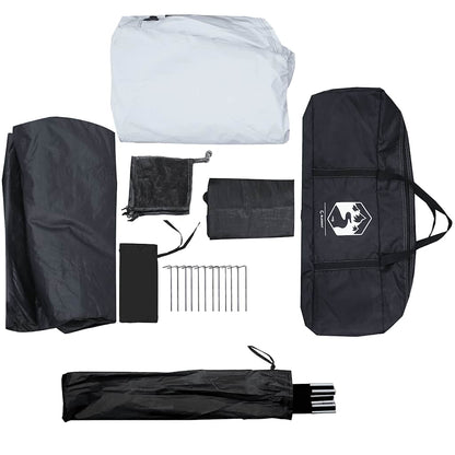 vidaXL Camping Tent Dome 4-Person White Blackout Fabric Waterproof - 43877