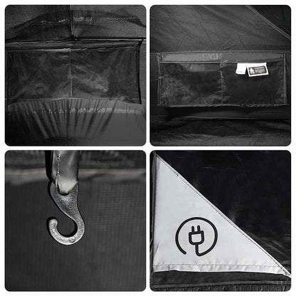 vidaXL Camping Tent Dome 4-Person White Blackout Fabric Waterproof - 43877