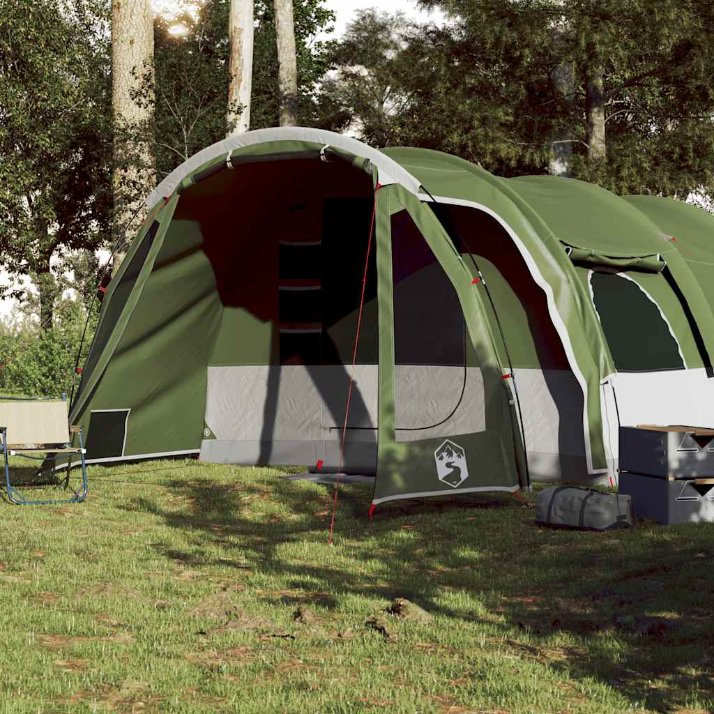 vidaXL Family Tent Tunnel 8-Person Green Waterproof - 43895