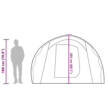 vidaXL Family Tent Tunnel 8-Person Green Waterproof - 43895