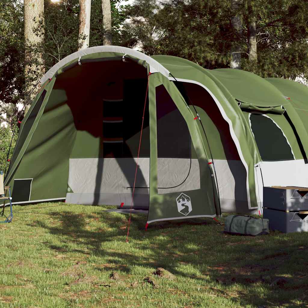 vidaXL Family Tent Tunnel 8-Person Green Waterproof - 43895