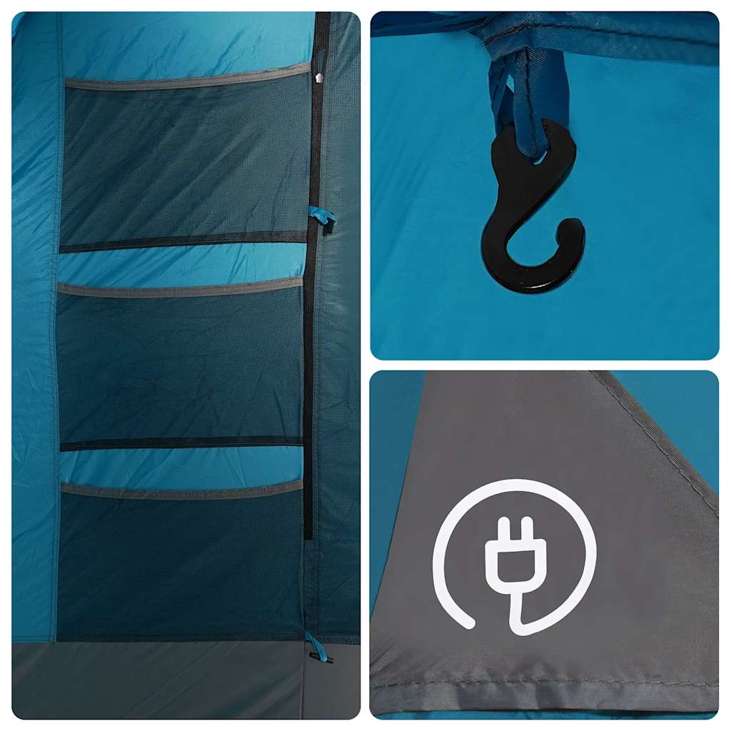 vidaXL Family Tent Tunnel 8-Person Blue Waterproof - 43896