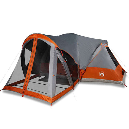 vidaXL Family Tent Tipi 8-Person Grey and Orange Waterproof - 43905