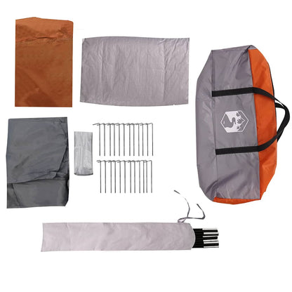 vidaXL Family Tent Tipi 8-Person Grey and Orange Waterproof - 43905