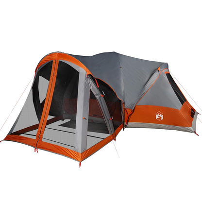 vidaXL Family Tent Tipi 8-Person Grey and Orange Waterproof - 43905