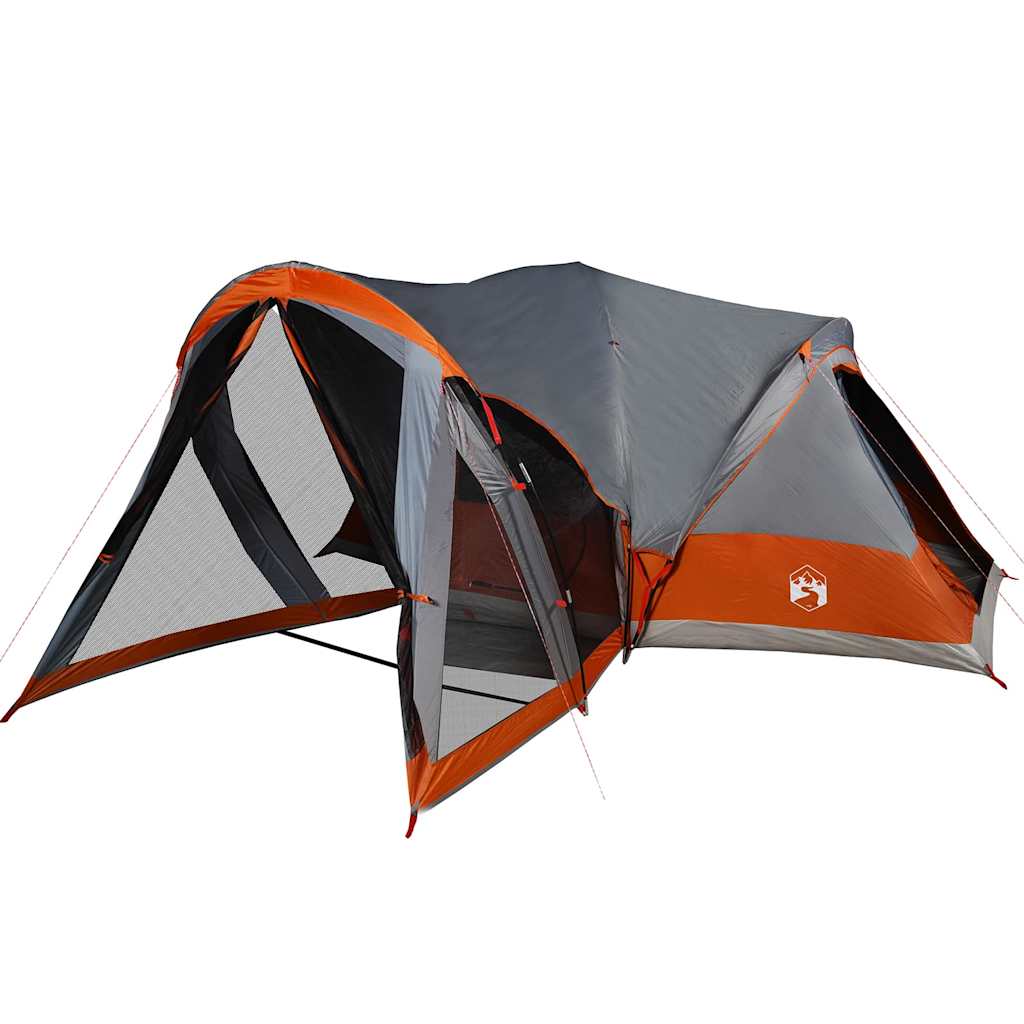 vidaXL Family Tent Tipi 8-Person Grey and Orange Waterproof - 43905