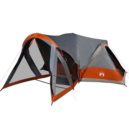 vidaXL Family Tent Tipi 8-Person Grey and Orange Waterproof - 43905