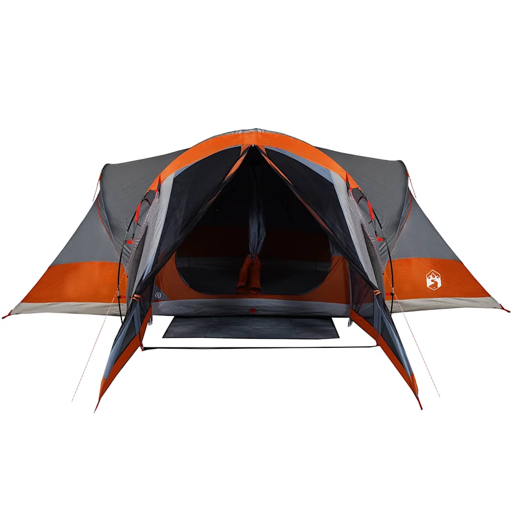 vidaXL Family Tent Tipi 8-Person Grey and Orange Waterproof - 43905