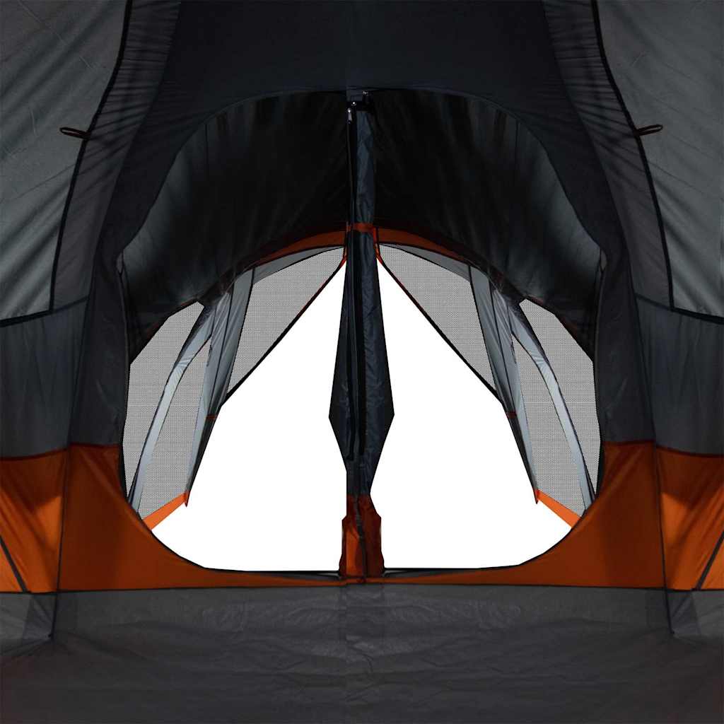 vidaXL Family Tent Tipi 8-Person Grey and Orange Waterproof - 43905