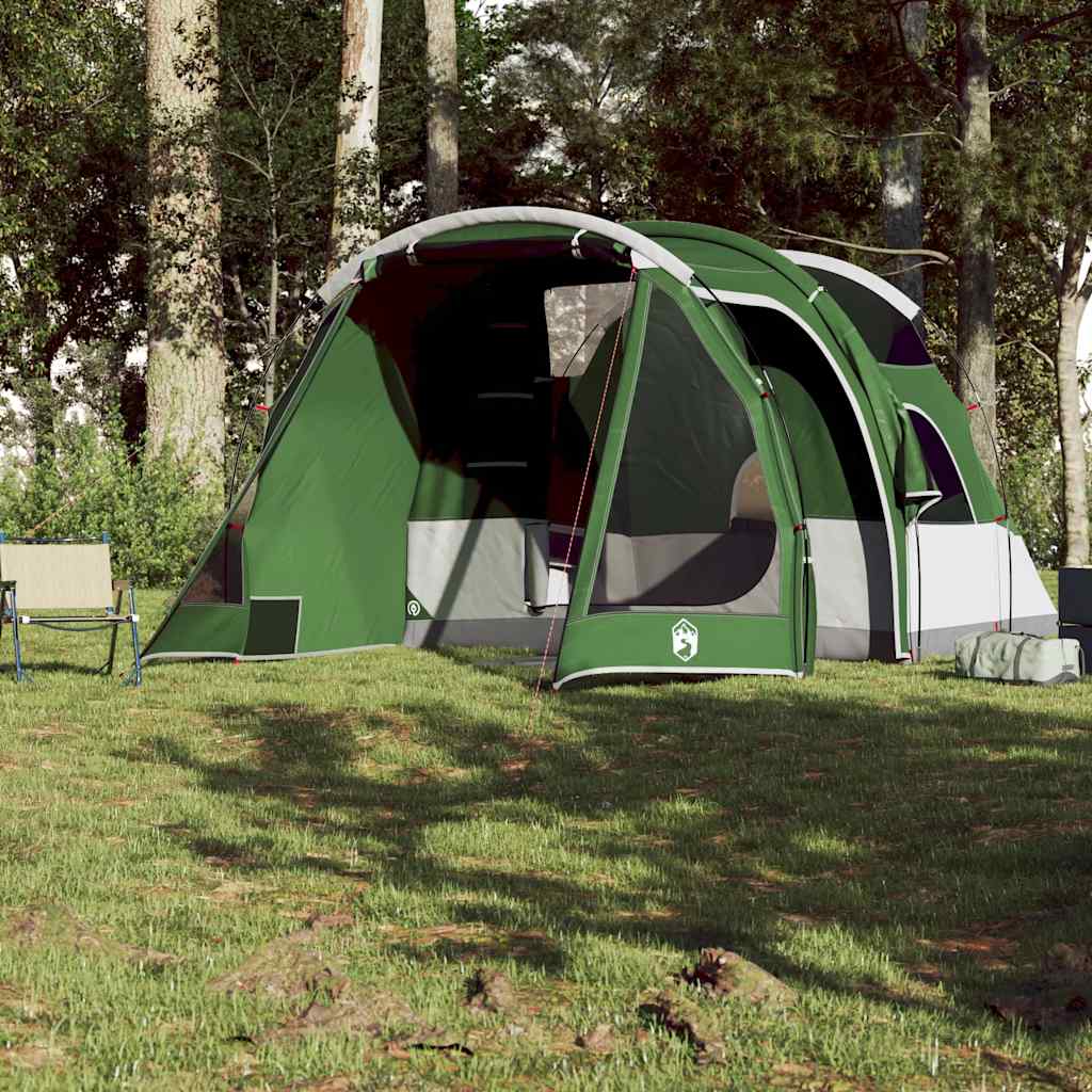 vidaXL Camping Tent Tunnel 4-Person Green Waterproof - 43906