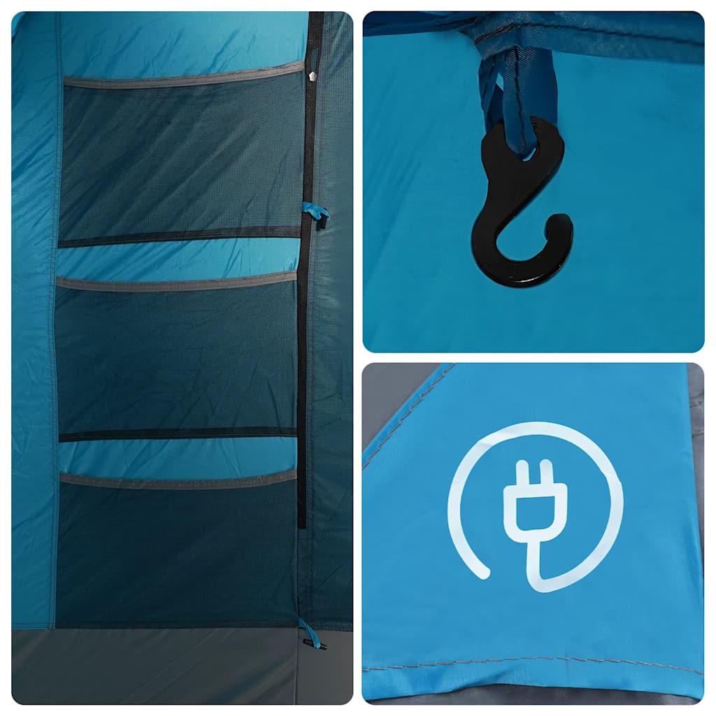 vidaXL Camping Tent Tunnel 4-Person Blue Waterproof - 43907