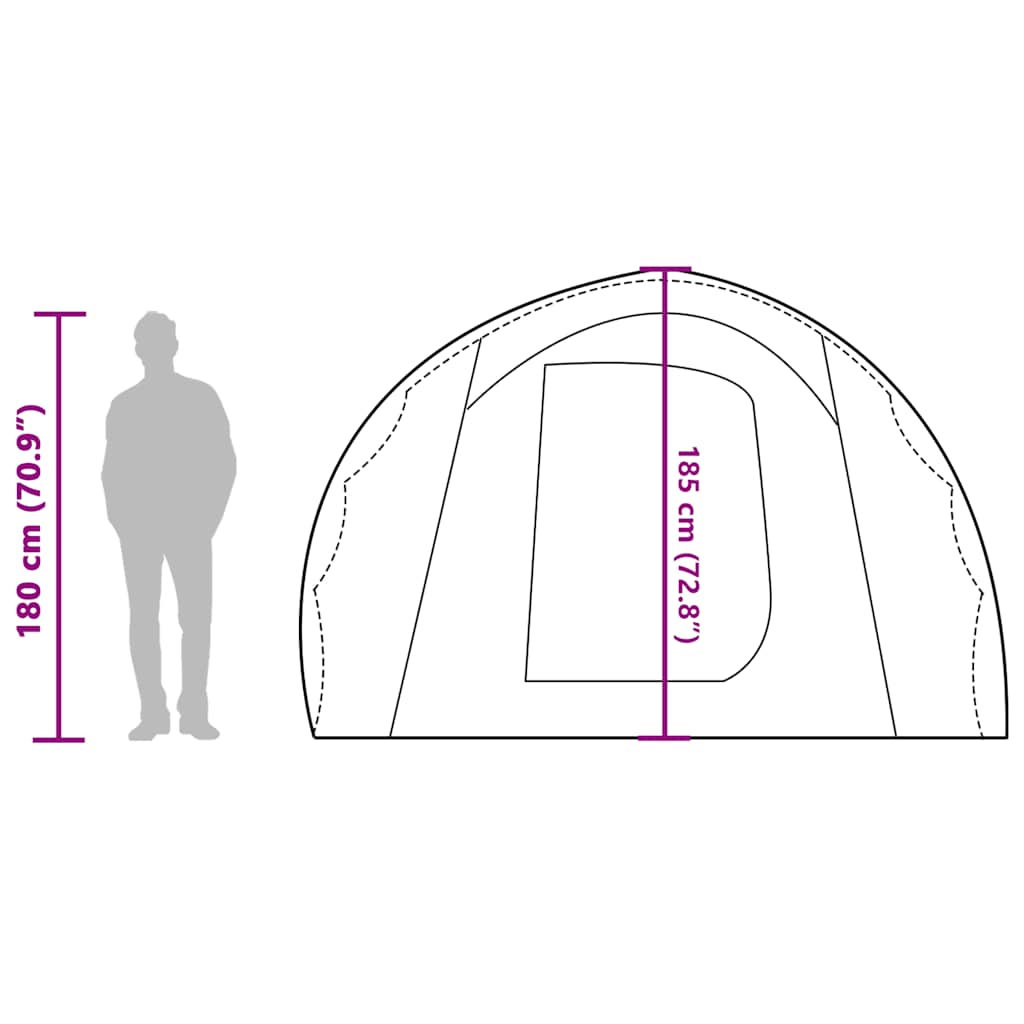 vidaXL Camping Tent Tunnel 4-Person Blue Waterproof - 43907