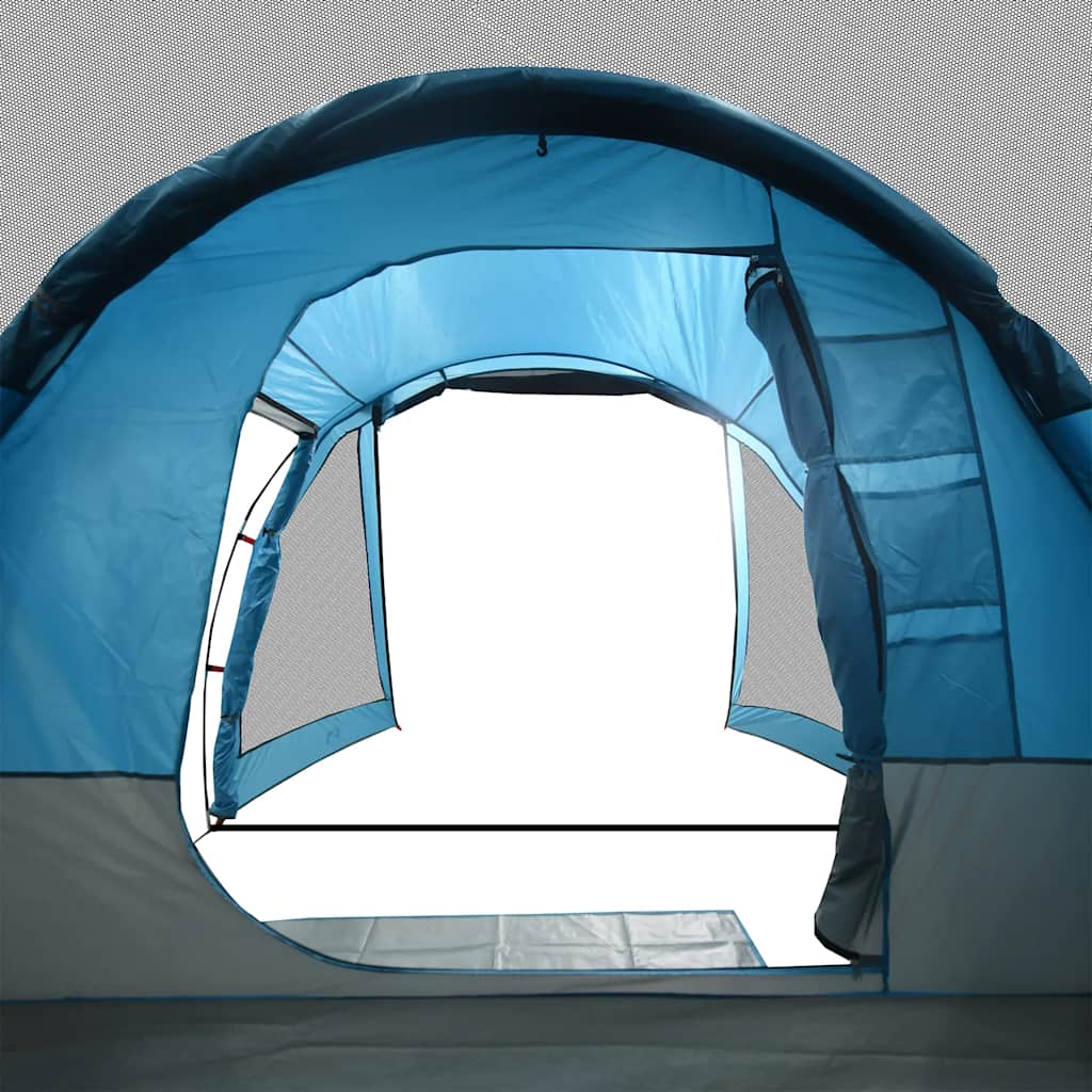 vidaXL Camping Tent Tunnel 4-Person Blue Waterproof - 43907