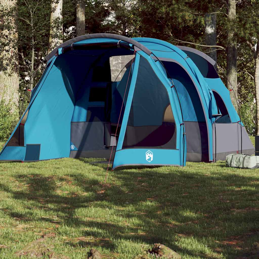 vidaXL Camping Tent Tunnel 4-Person Blue Waterproof - 43907