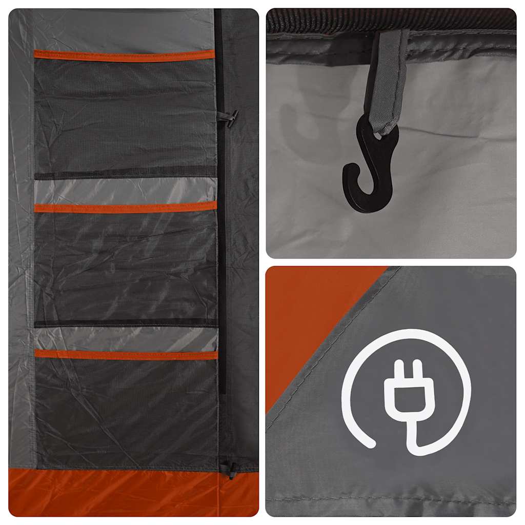 vidaXL Camping Tent Tunnel 4-Person Grey Waterproof