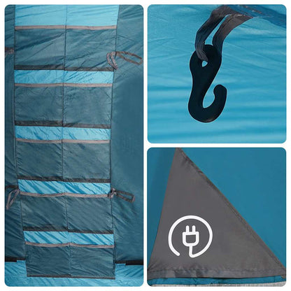 vidaXL Family Tent Tunnel 8-Person Blue Waterproof - 43945